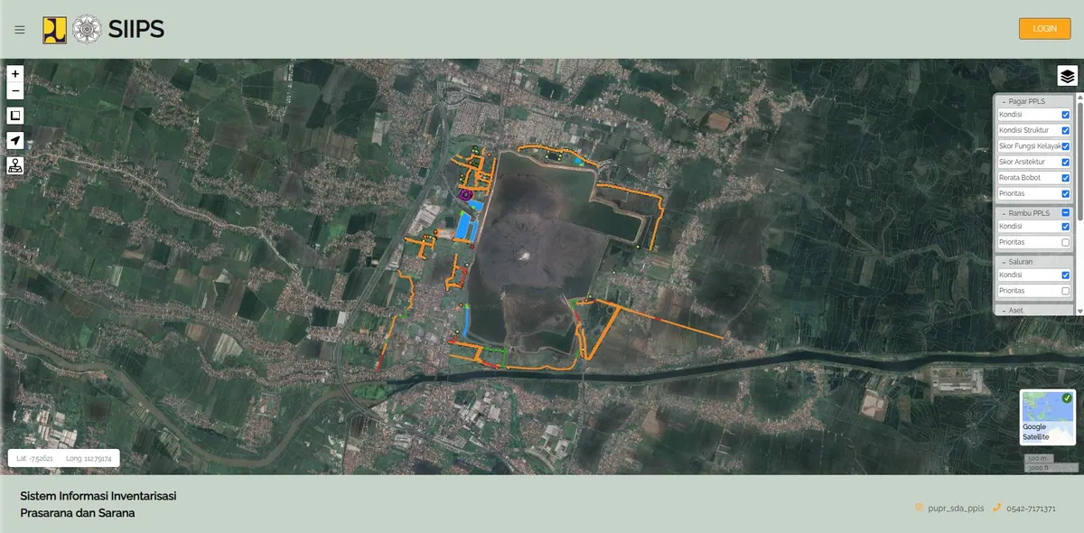 A map-based asset inventory system for areas affected by the Sidoarjo Mudflow.