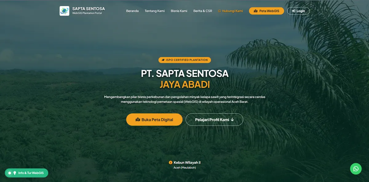 A comprehensive geospatial portal for plantation management: auto GeoJSON import, tiered roles, and per-block field documentation.